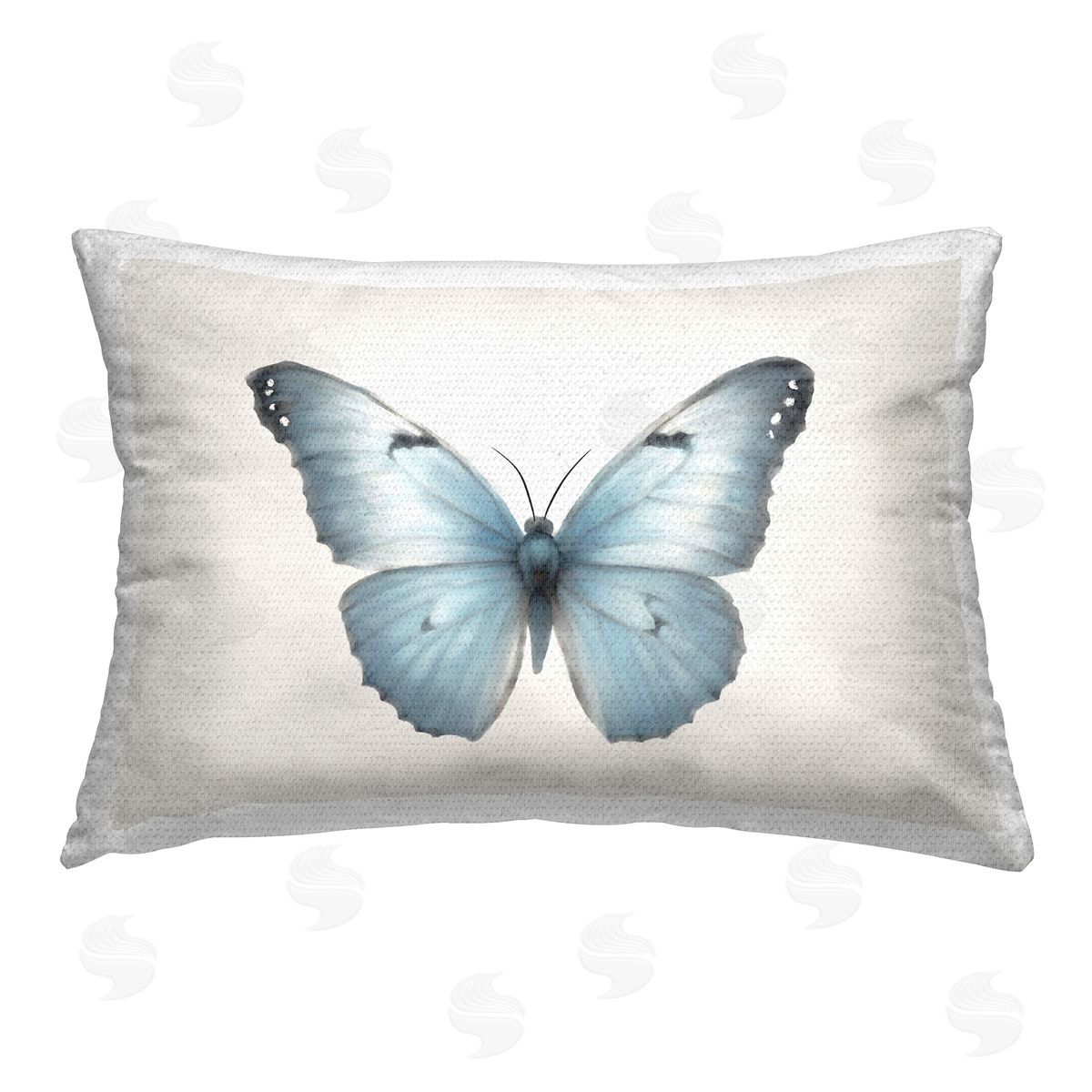 Elizabeth Medley Blue Symmetrical Butterfly Outdoor Quick-Dry Polyester Printed Throw Pillow