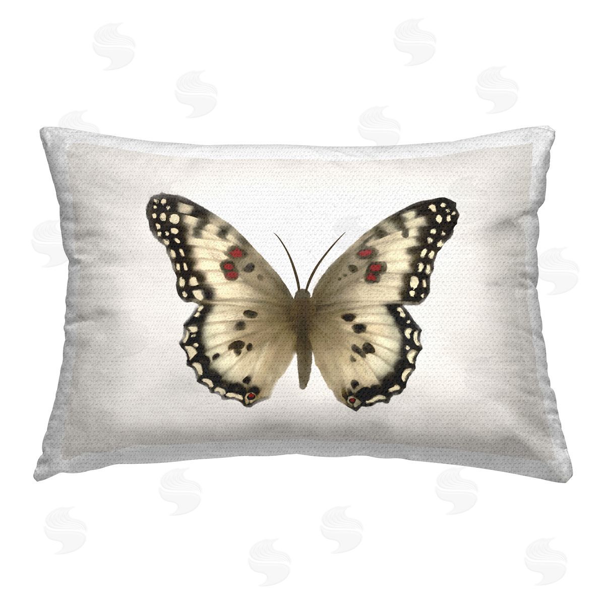 Elizabeth Medley Tan Symmetrical Butterfly Outdoor Quick-Dry Polyester Printed Throw Pillow