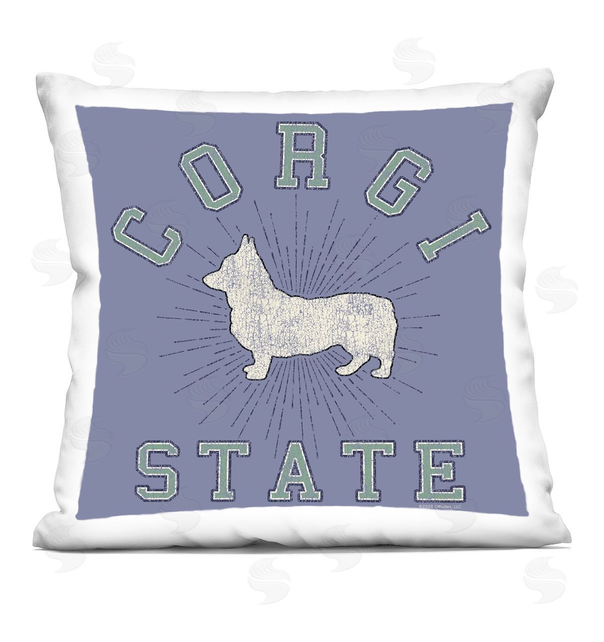 Spirit Animals/Life Is High Vintage Corgi State Printed Plush Polyester Throw Pillow