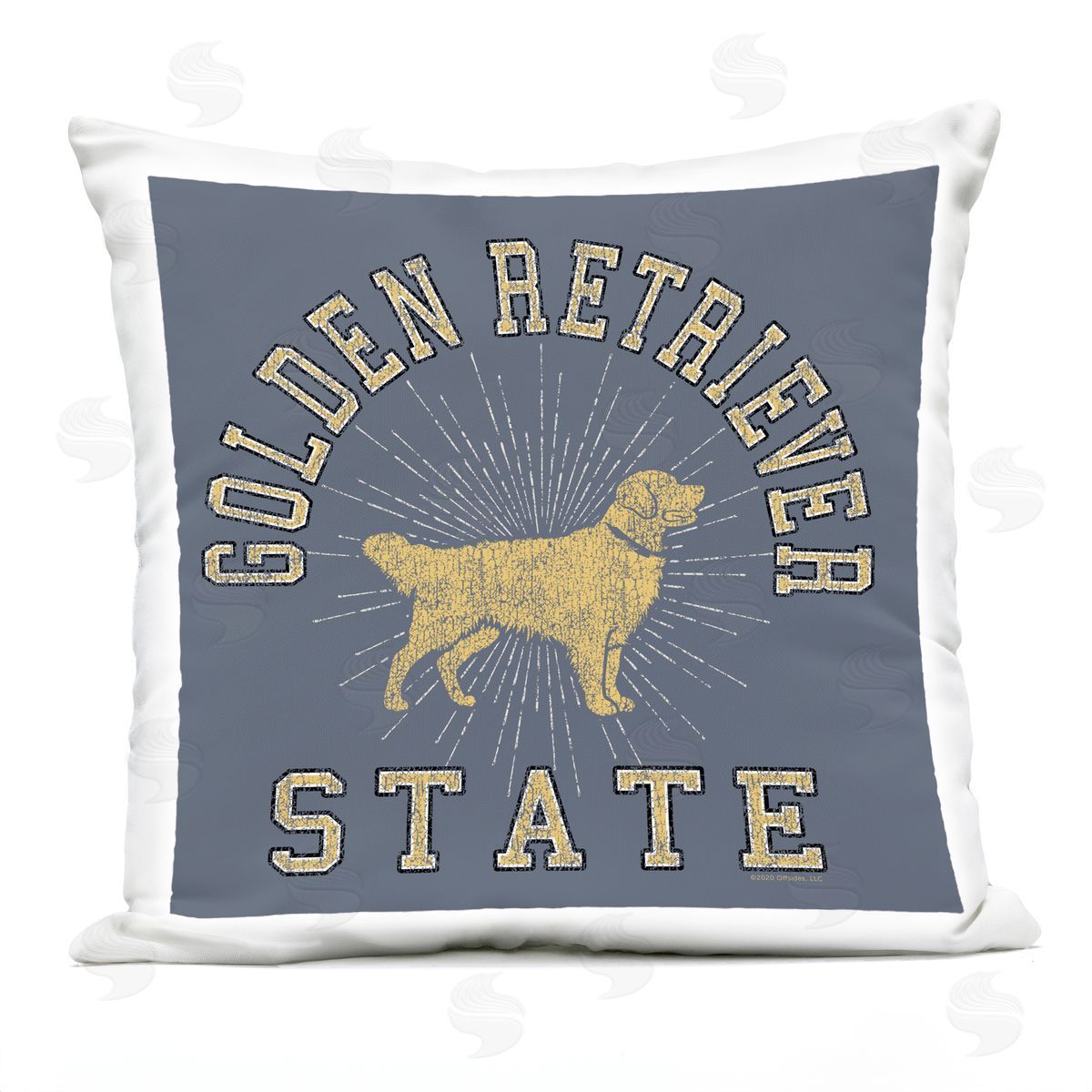 Spirit Animals/Life Is High Golden Retriever State Outdoor Quick-Dry Polyester Printed Throw Pillow