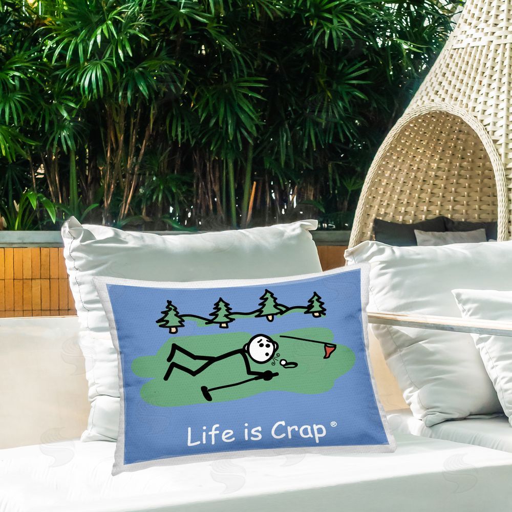 LIC Funny Golf Blow Outdoor Quick-Dry Polyester Printed Throw Pillow in Back Yard