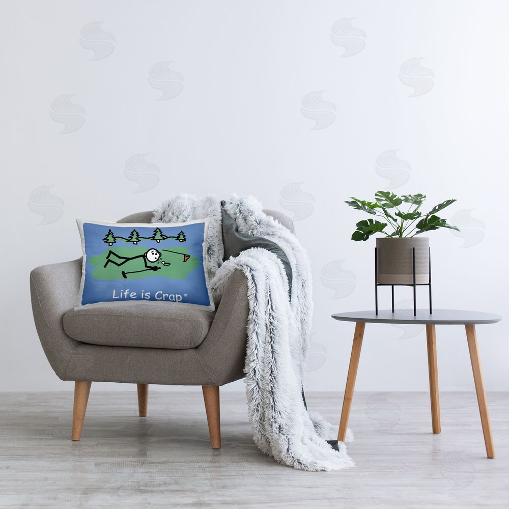 LIC Funny Golf Blow Printed Plush Polyester Throw Pillow On Chair