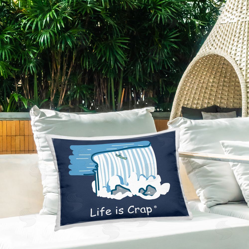 LIC Funny Canoe Falls Outdoor Quick-Dry Polyester Printed Throw Pillow in Back Yard
