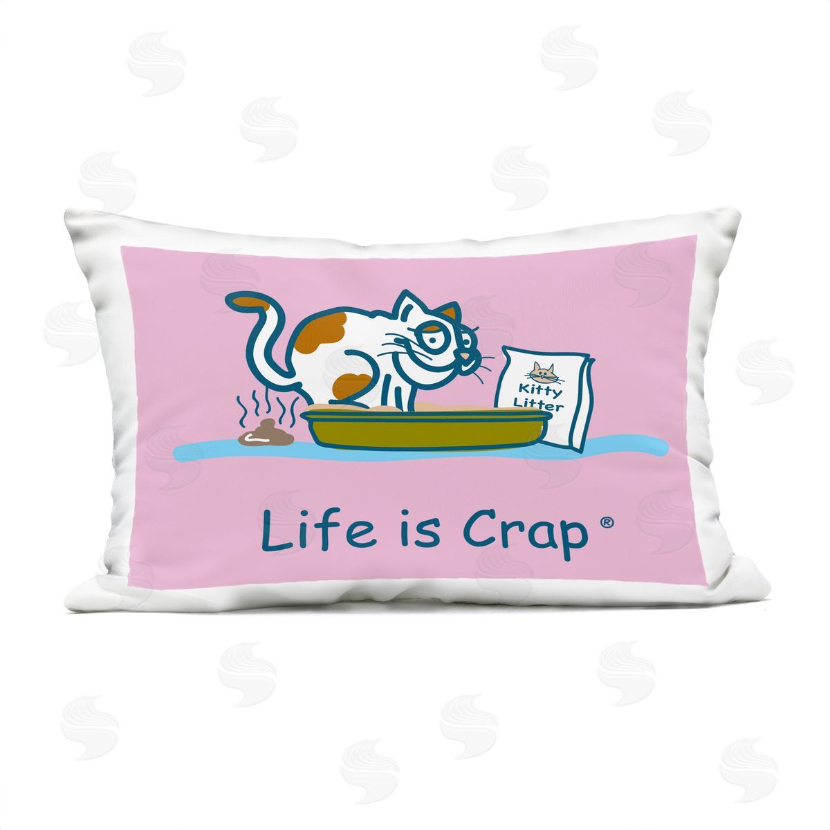 LIC Kitty Litter Funny Outdoor Quick-Dry Polyester Printed Throw Pillow
