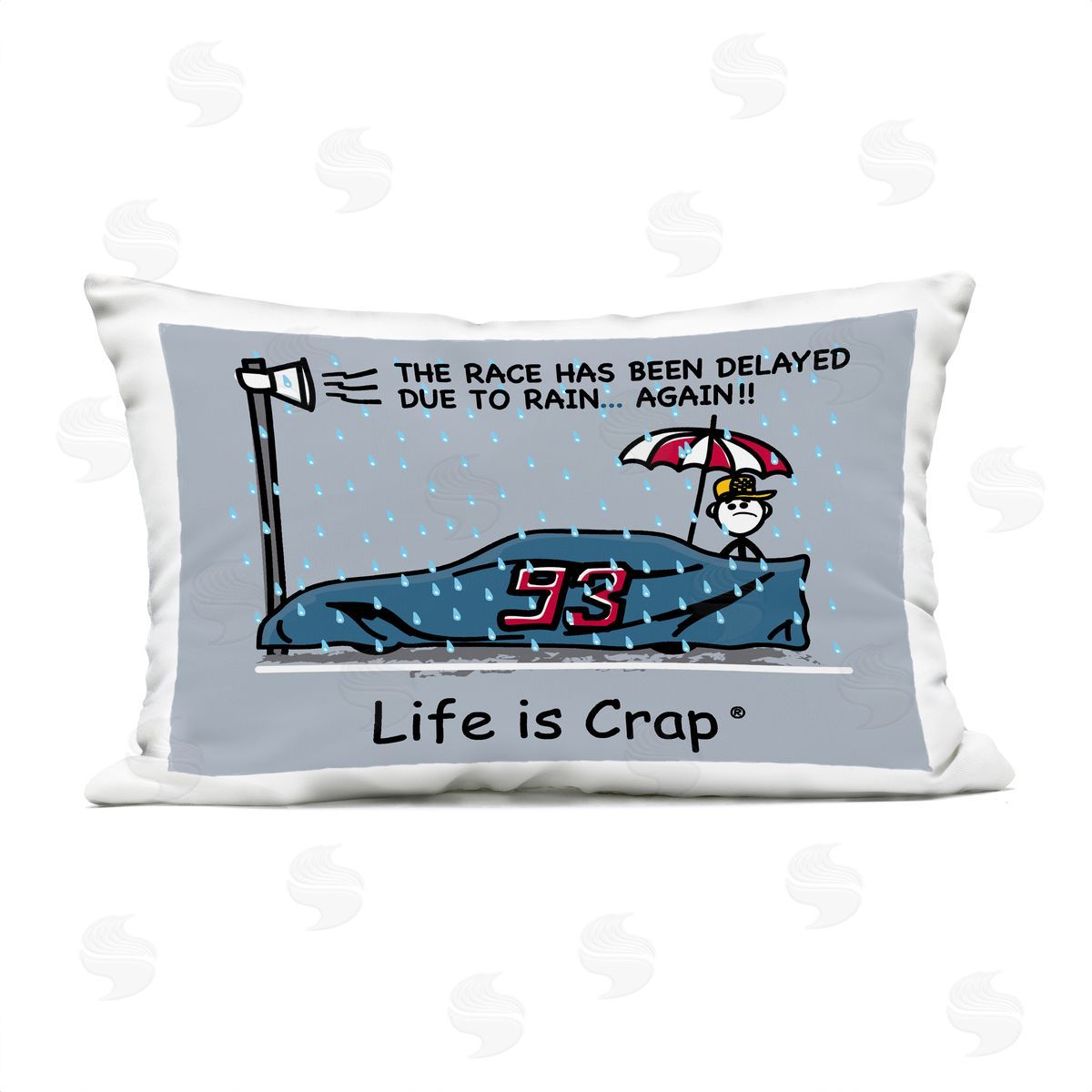 LIC Rain Delayed Race Outdoor Quick-Dry Polyester Printed Throw Pillow