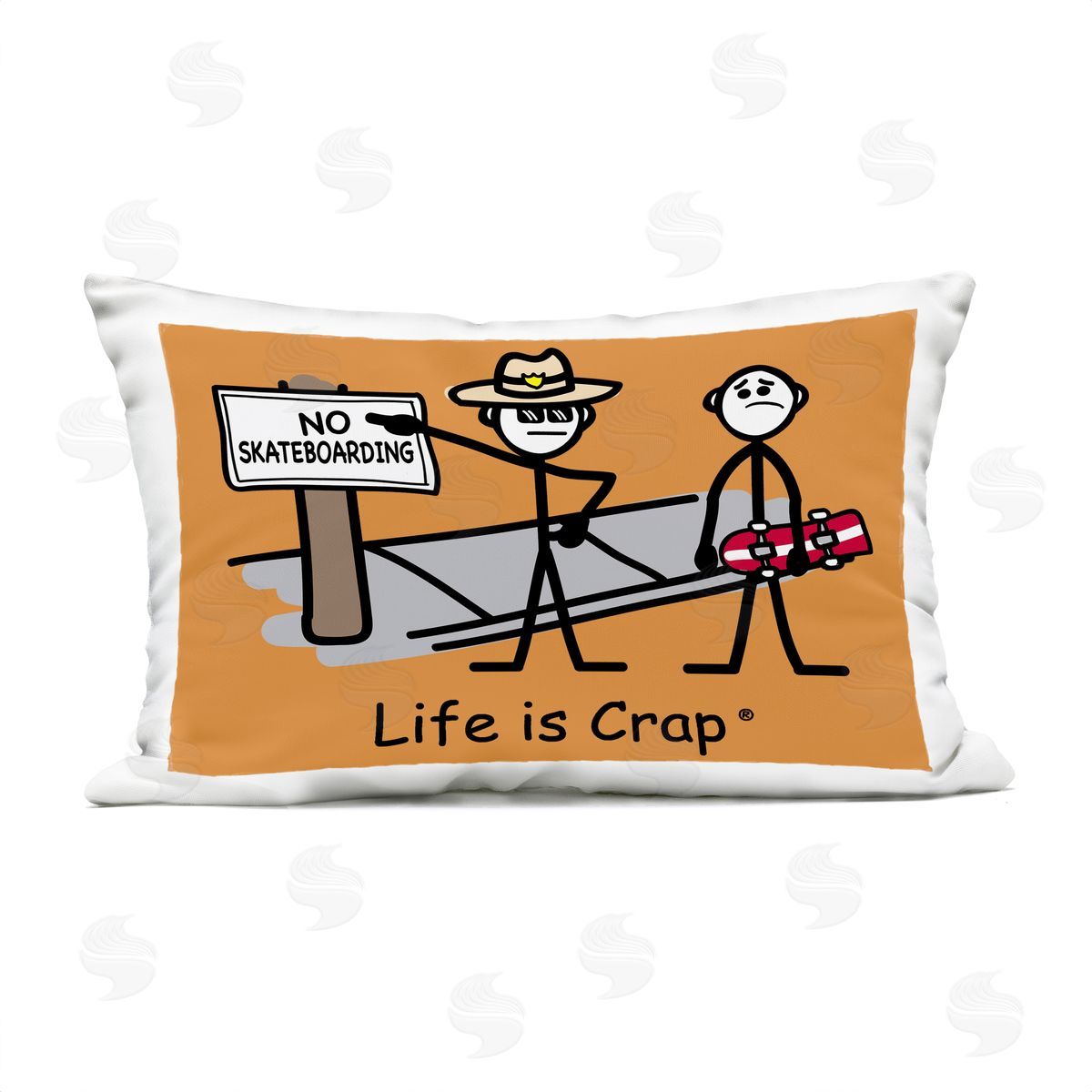 LIC No Skateboarding Sign Outdoor Quick-Dry Polyester Printed Throw Pillow