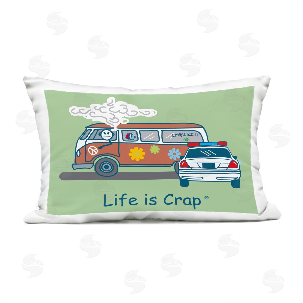 LIC Caught Van Smoking Outdoor Quick-Dry Polyester Printed Throw Pillow