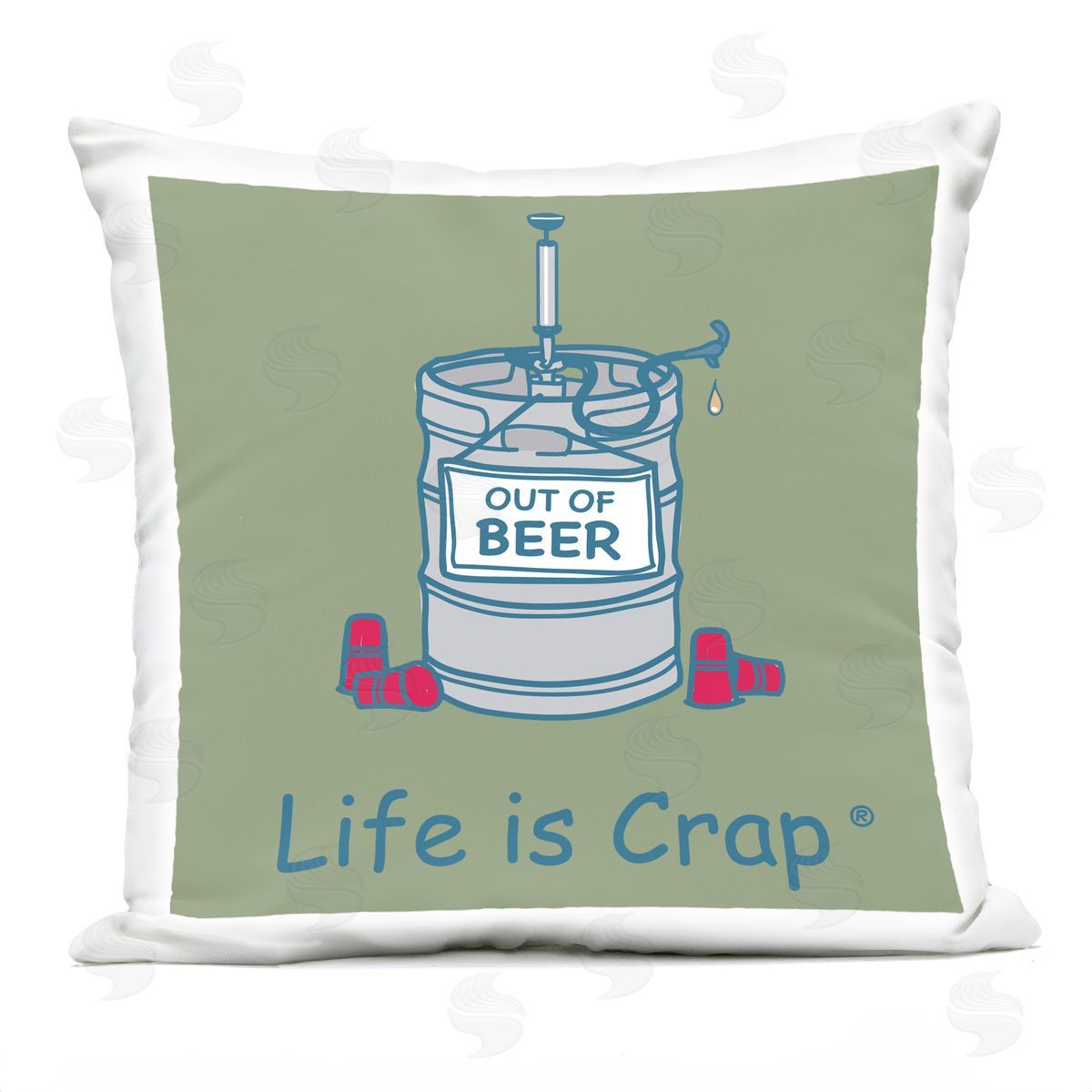 LIC Funny Empty Beer Keg Outdoor Quick-Dry Polyester Printed Throw Pillow