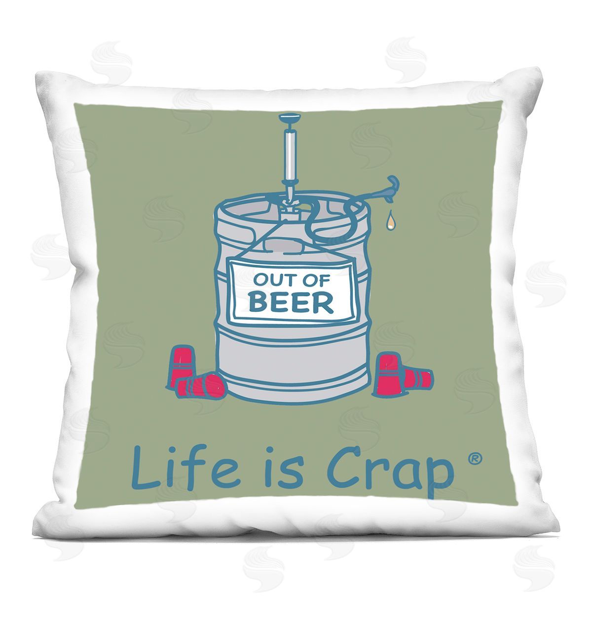 LIC Funny Empty Beer Keg Printed Plush Polyester Throw Pillow