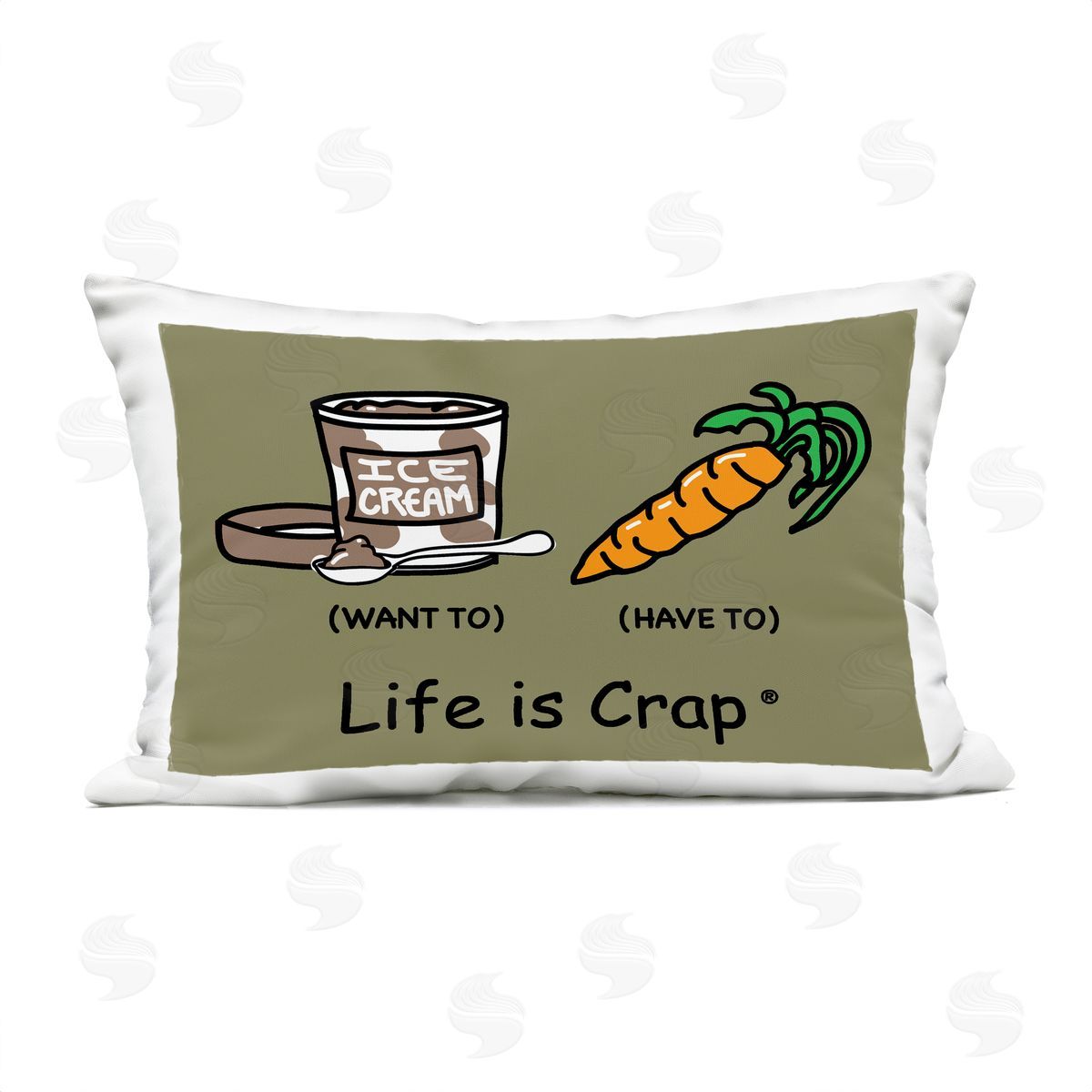 LIC Funny Diet Comparison Outdoor Quick-Dry Polyester Printed Throw Pillow