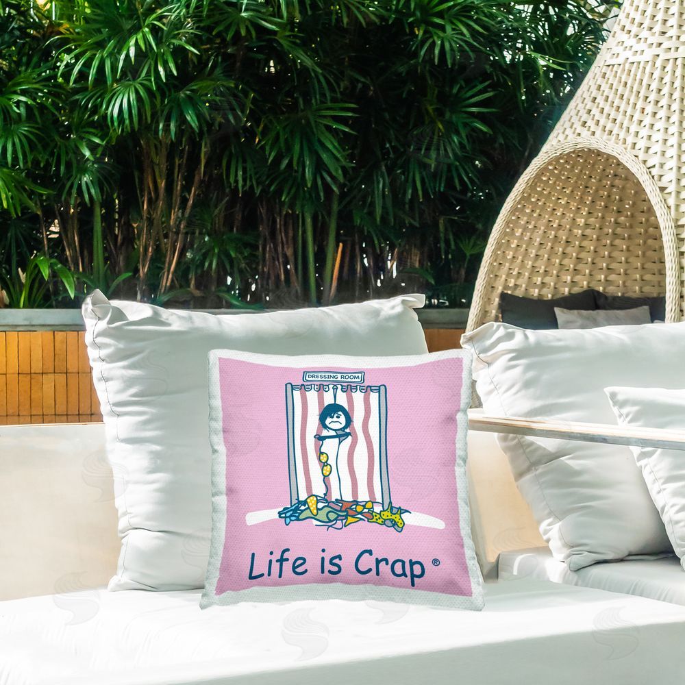 LIC Swimsuit Dressing Room Outdoor Quick-Dry Polyester Printed Throw Pillow in Back Yard