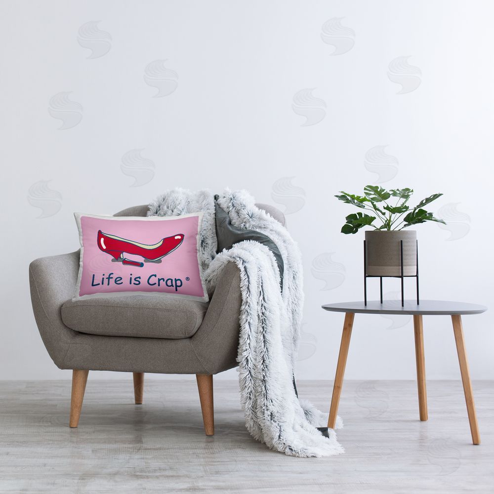 LIC Broken High Heel Printed Plush Polyester Throw Pillow On Chair