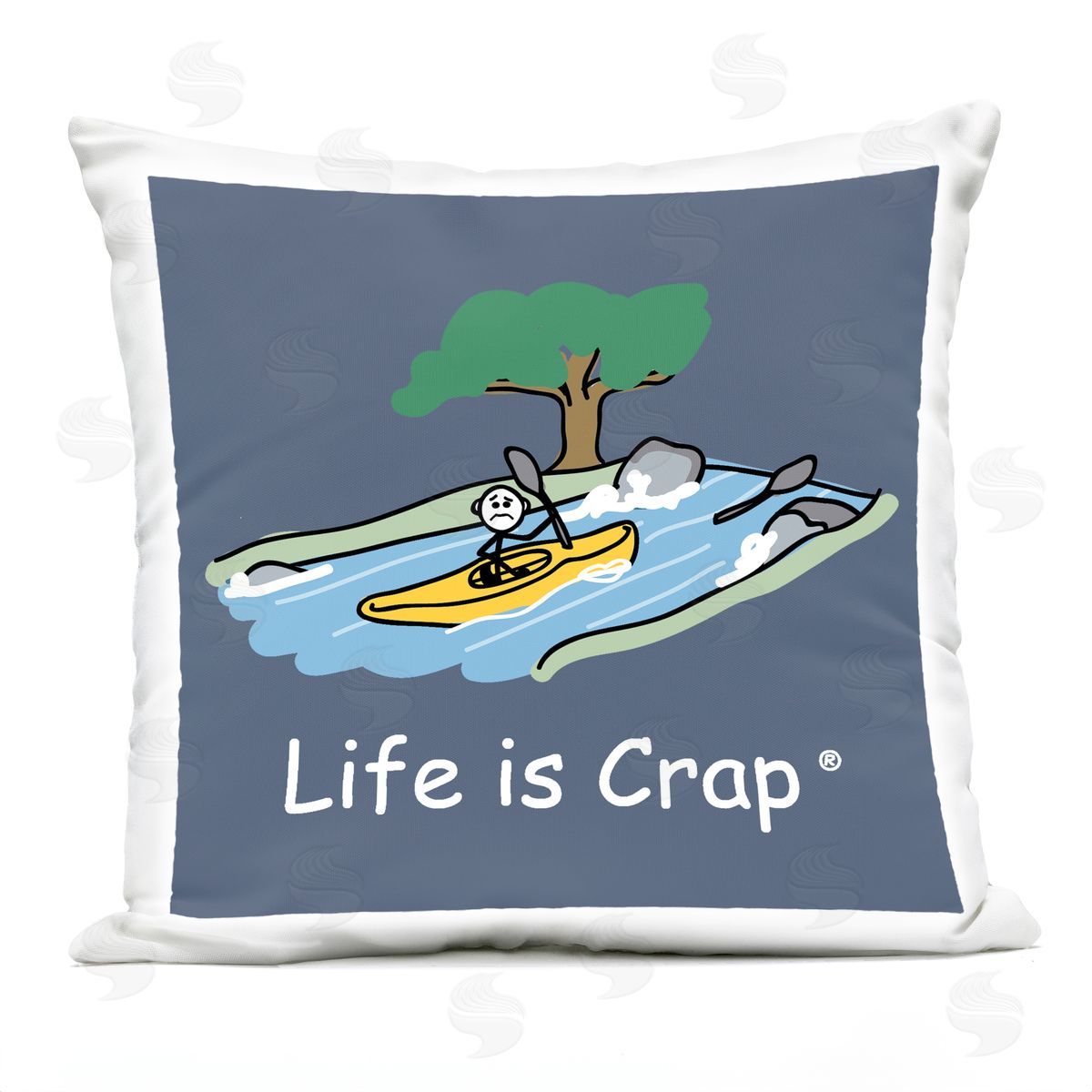 LIC Life Is Crap Kayaker Outdoor Quick-Dry Polyester Printed Throw Pillow