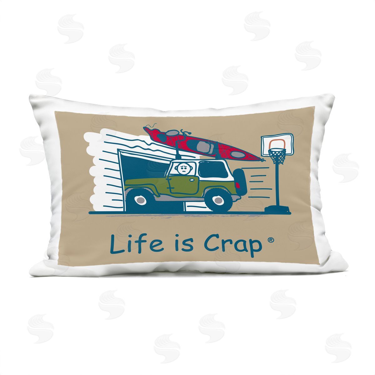 LIC Kayak and Garage Outdoor Quick-Dry Polyester Printed Throw Pillow