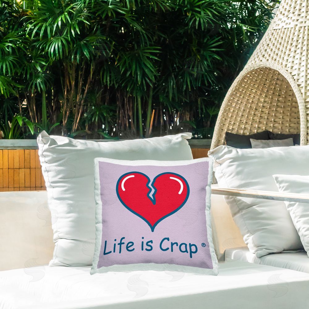 LIC Life Is Crap Heartbreak Outdoor Quick-Dry Polyester Printed Throw Pillow in Back Yard