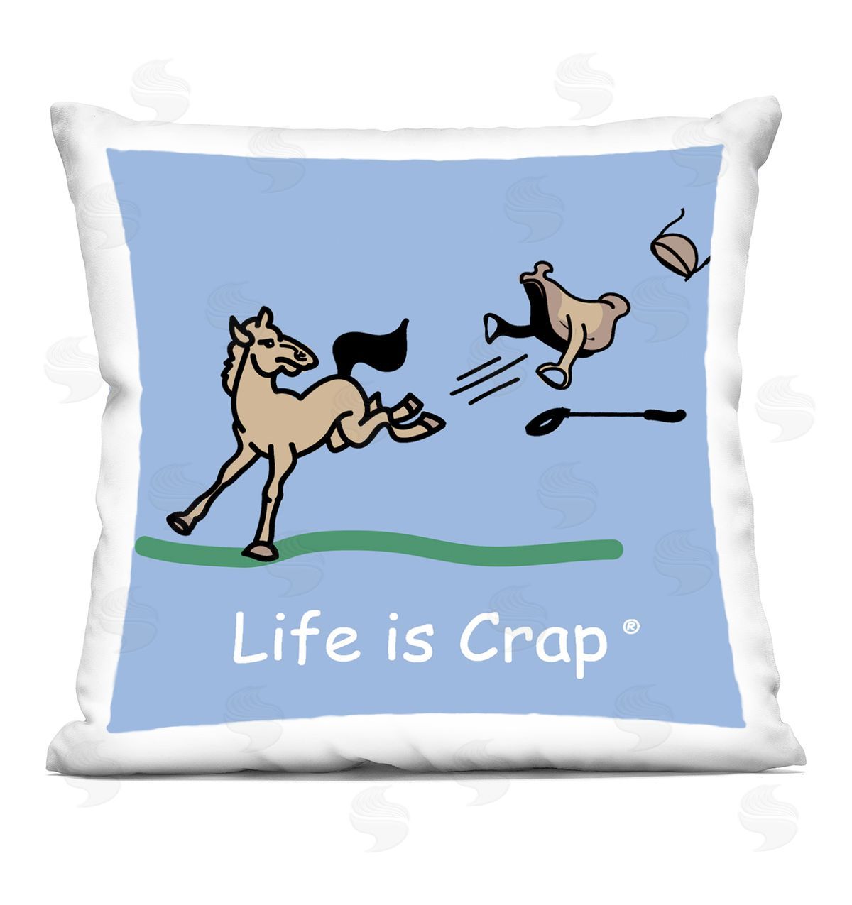 LIC Horse Kicking Saddle Printed Plush Polyester Throw Pillow