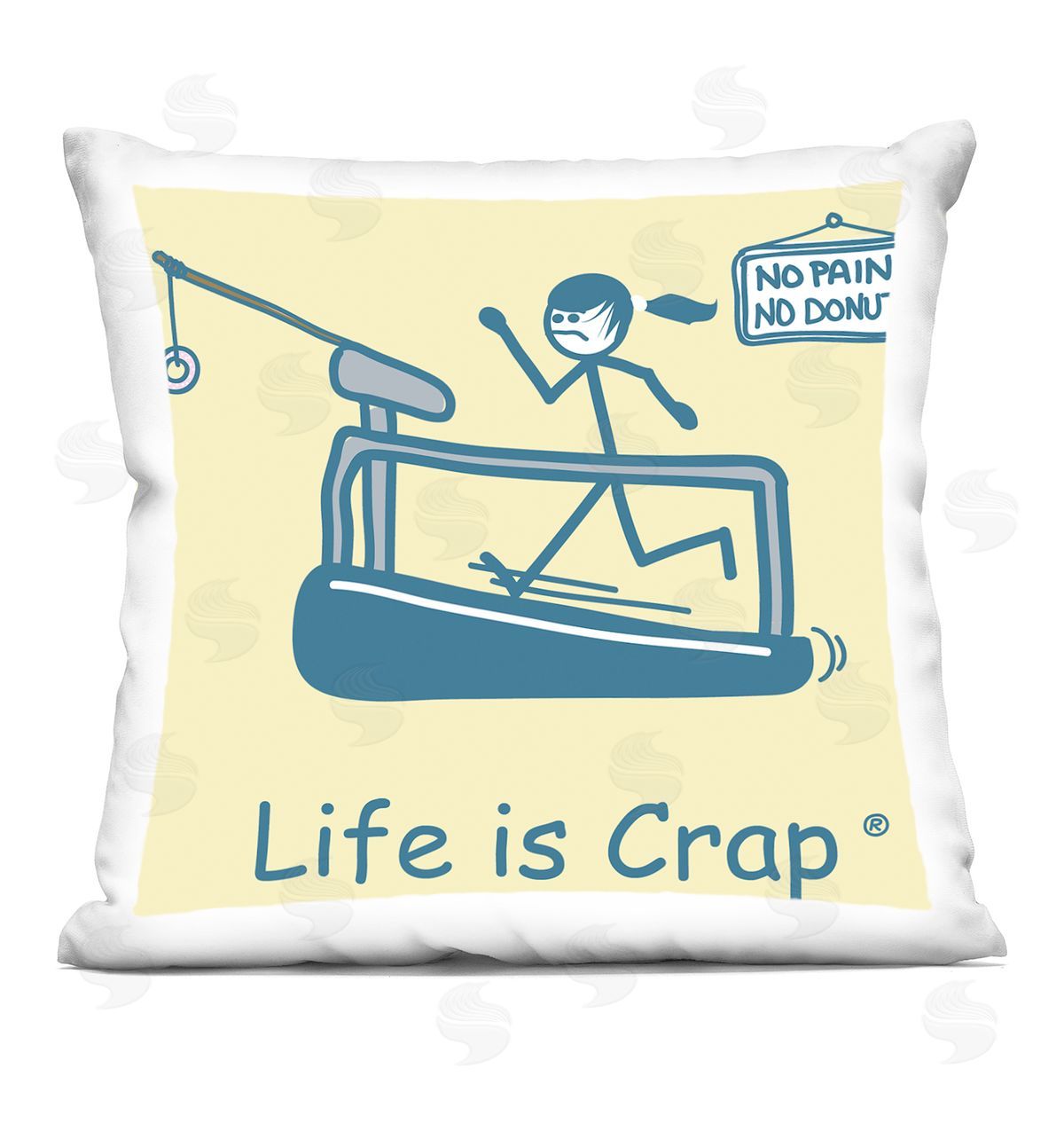 LIC No Pain or Donut Printed Plush Polyester Throw Pillow
