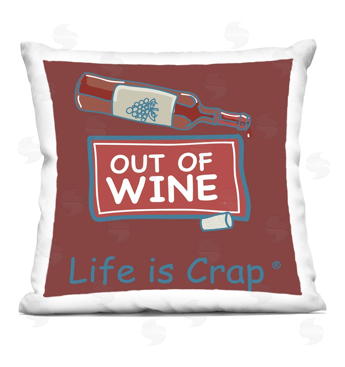 LIC Out Of Wine Bottle Printed Plush Polyester Throw Pillow