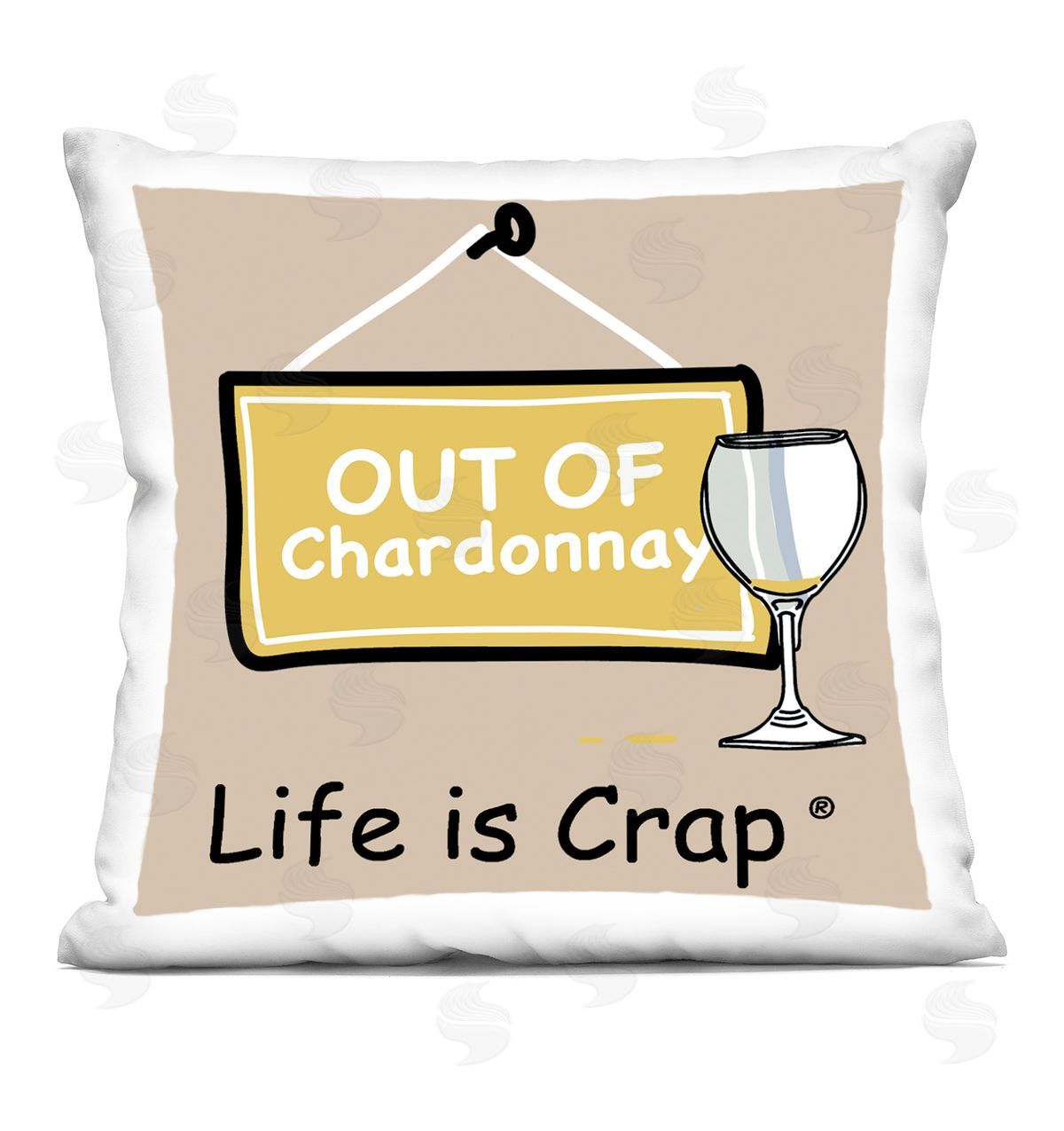 LIC Out Of Chardonnay Printed Plush Polyester Throw Pillow