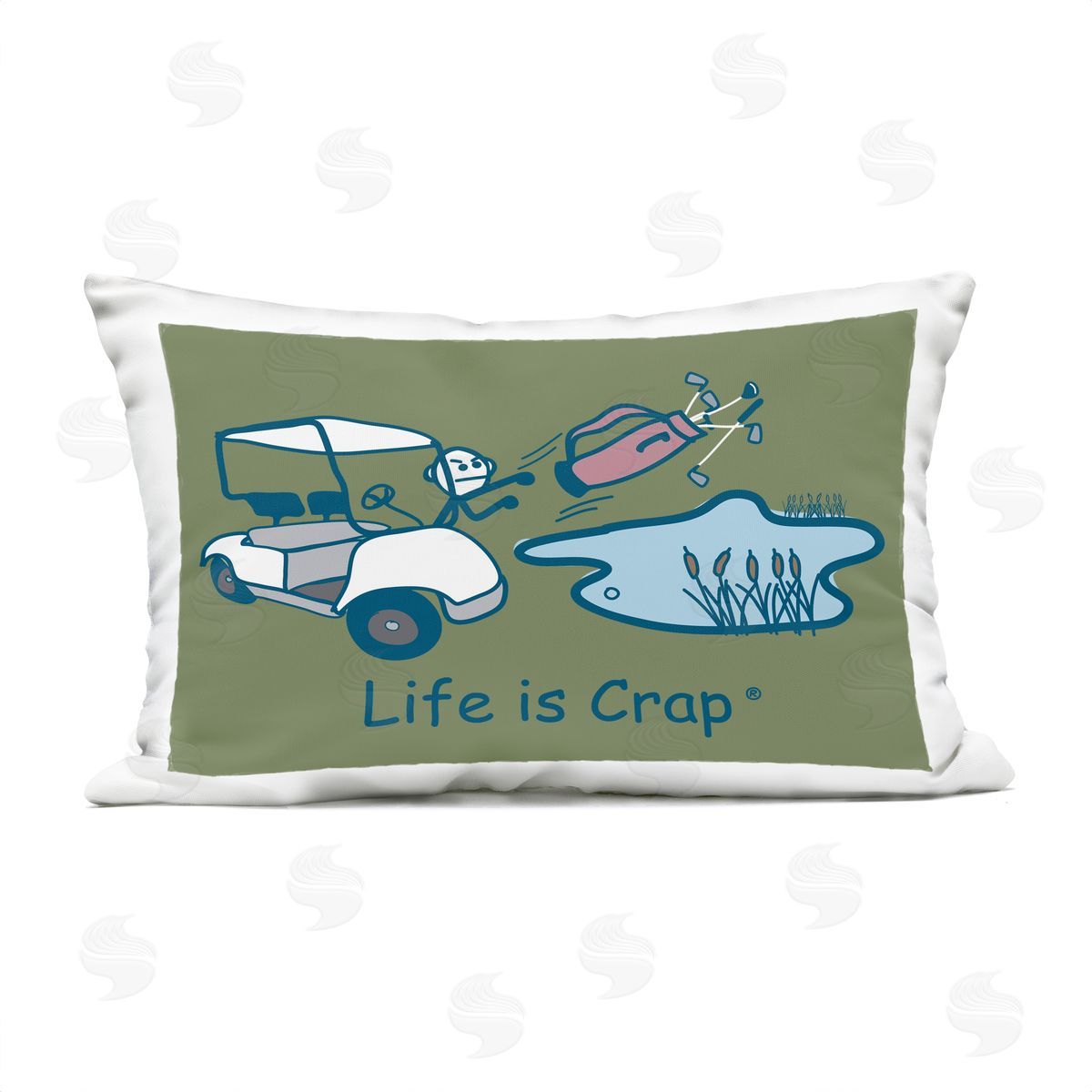 LIC Throwing Golf Clubs Outdoor Quick-Dry Polyester Printed Throw Pillow