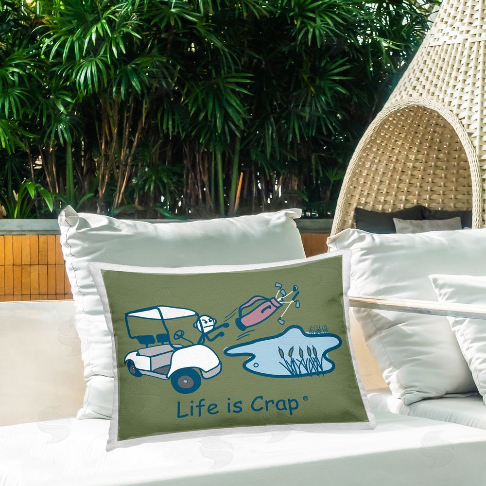 LIC Throwing Golf Clubs Outdoor Quick-Dry Polyester Printed Throw Pillow in Back Yard