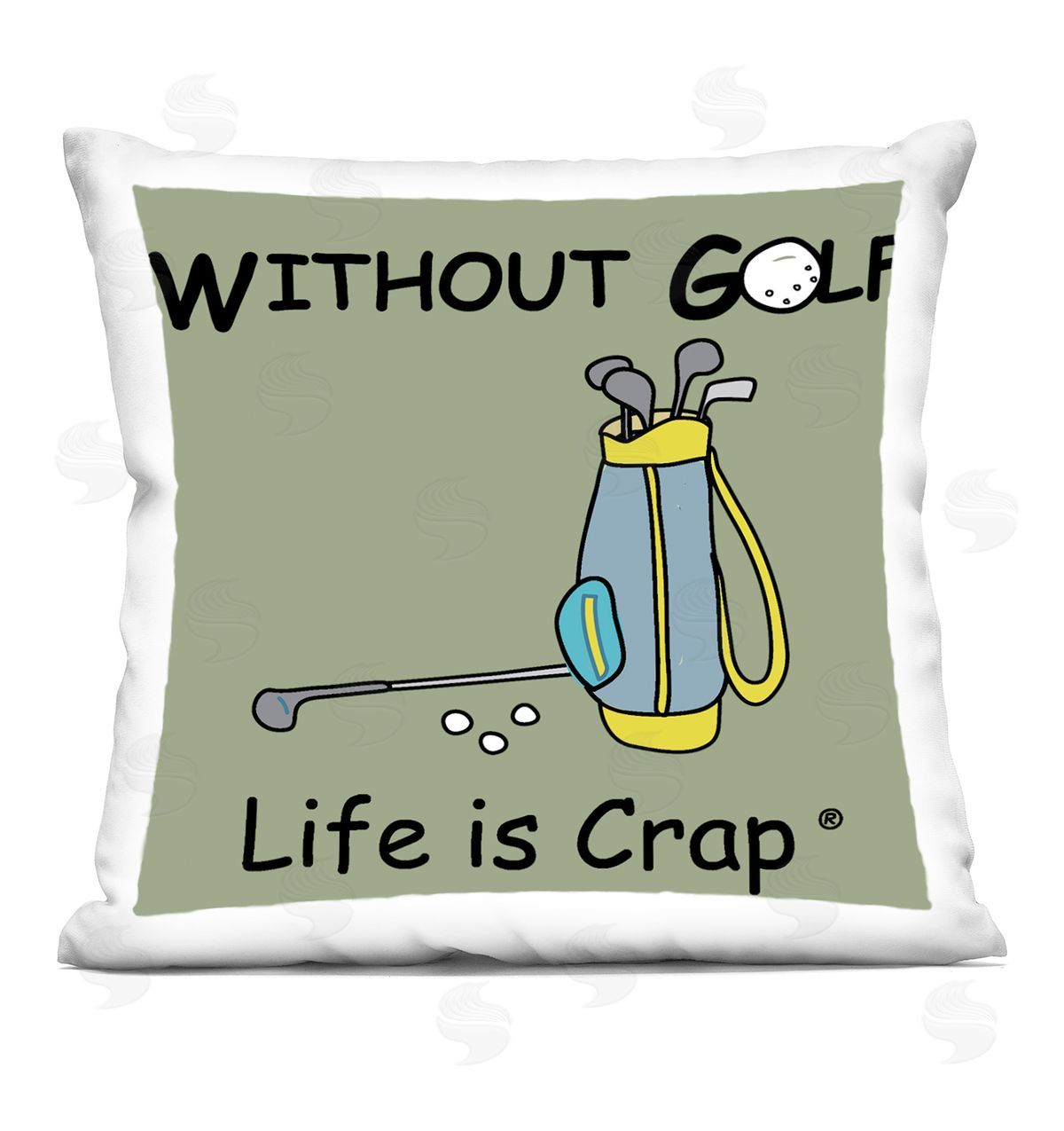LIC Life Crap Without Golf Printed Plush Polyester Throw Pillow