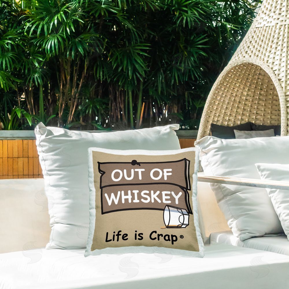 LIC Out Of Whiskey Outdoor Quick-Dry Polyester Printed Throw Pillow in Back Yard