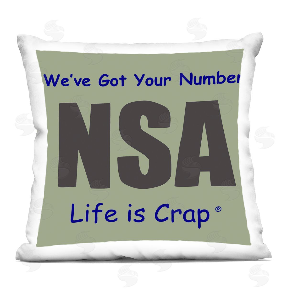 LIC Got Your Number NSA Printed Plush Polyester Throw Pillow