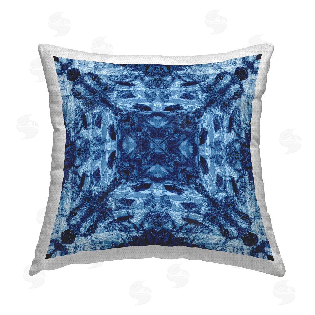 El Perkin Blue Tie Dye Symmetry Outdoor Quick-Dry Polyester Printed Throw Pillow