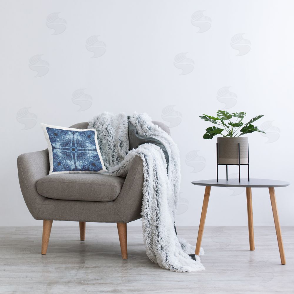 El Perkin Modern Mosaic Pattern Printed Plush Polyester Throw Pillow On Chair