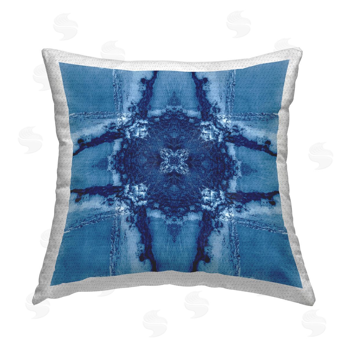 El Perkin Blue Geometric Shapes Outdoor Quick-Dry Polyester Printed Throw Pillow