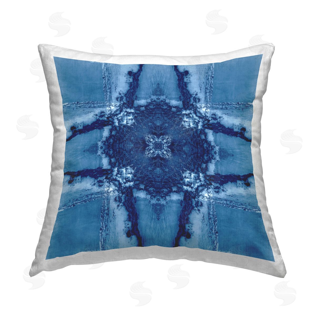 El Perkin Blue Geometric Shapes Printed Plush Polyester Throw Pillow