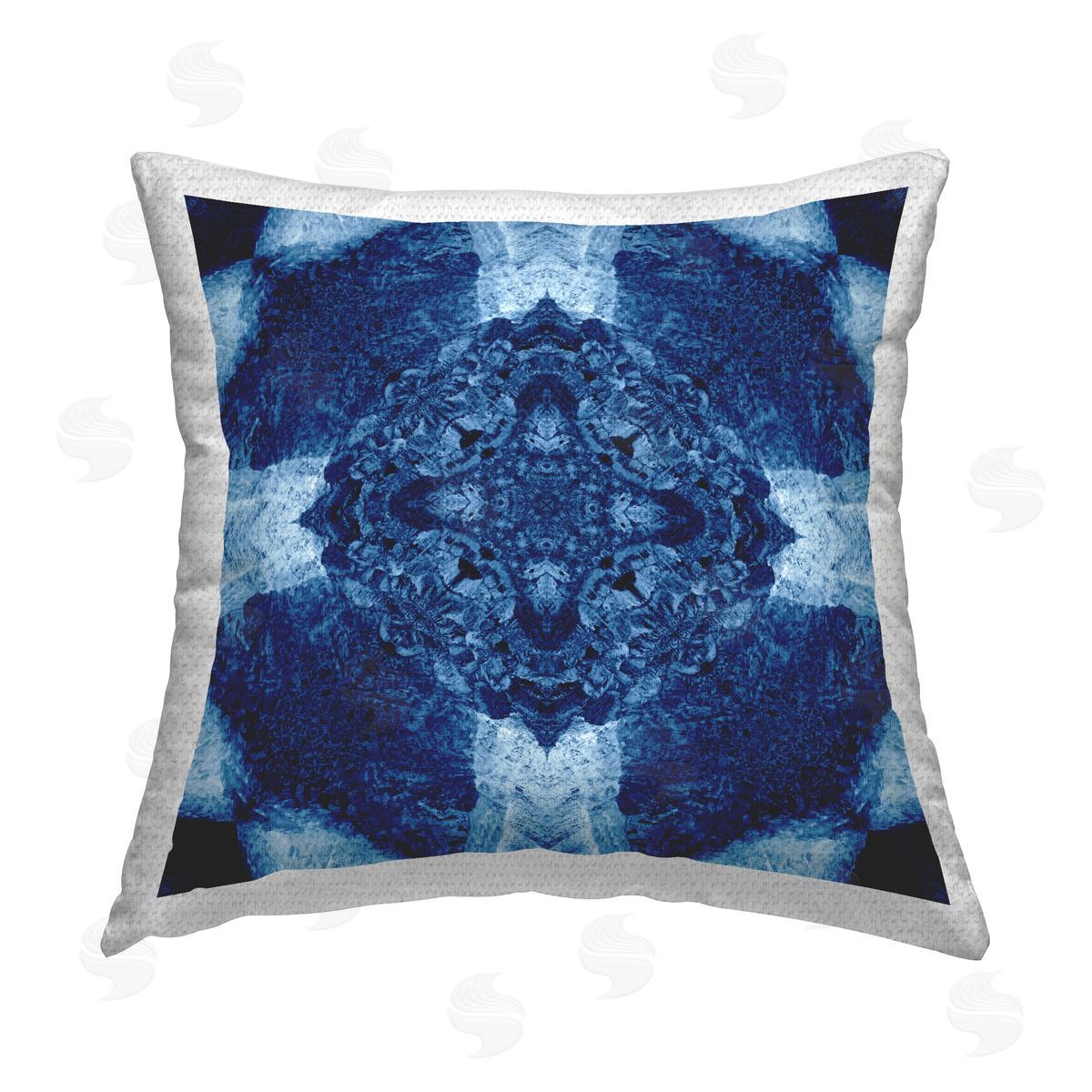 El Perkin Blue & White Geometric Outdoor Quick-Dry Polyester Printed Throw Pillow
