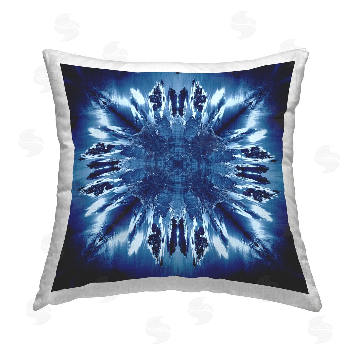 El Perkin Tie Dye Mirrored Shapes Printed Plush Polyester Throw Pillow