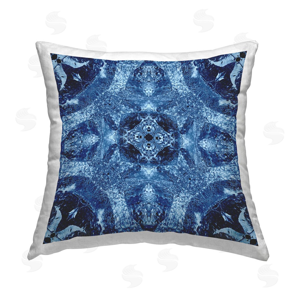 El Perkin Mosaic Tile Pattern Printed Plush Polyester Throw Pillow