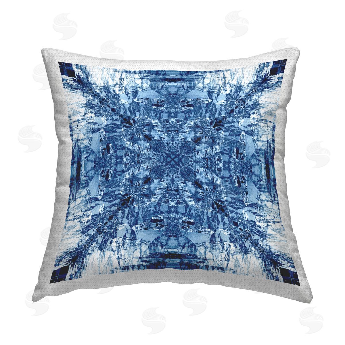 El Perkin Mosaic Pattern on White Outdoor Quick-Dry Polyester Printed Throw Pillow