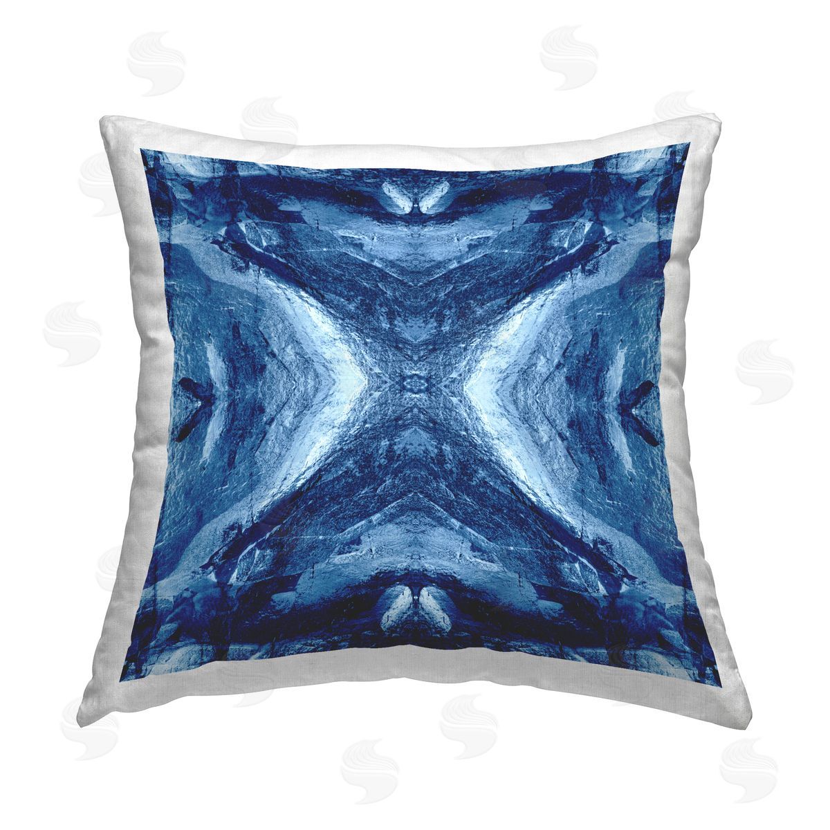 El Perkin Rustic Mirrored Motif Printed Plush Polyester Throw Pillow