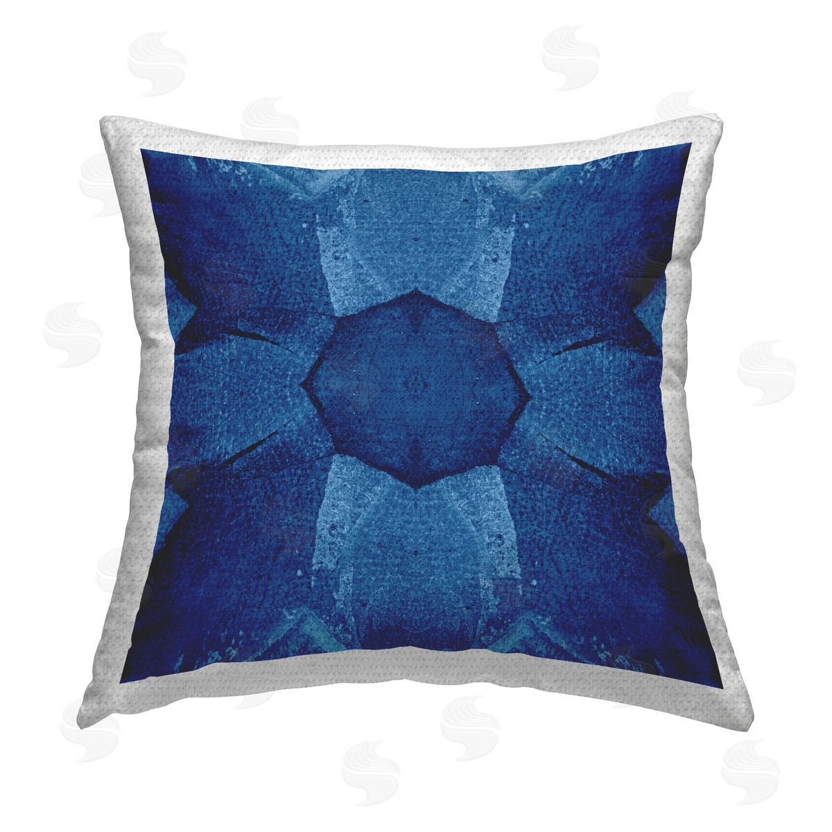 El Perkin Blue Centric Pattern Outdoor Quick-Dry Polyester Printed Throw Pillow