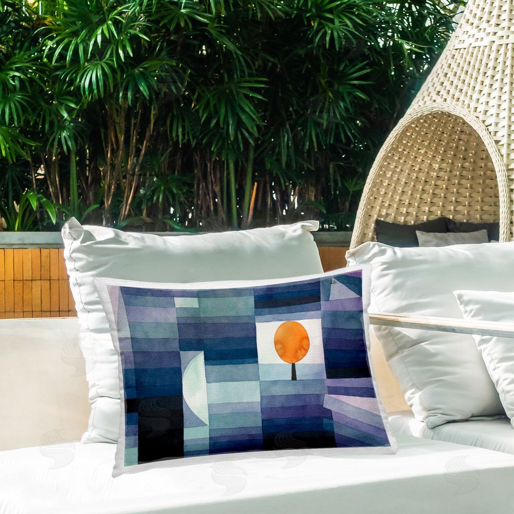 one1000paintings Harbinger Of Autumn Classic Outdoor Quick-Dry Polyester Printed Throw Pillow in Back Yard