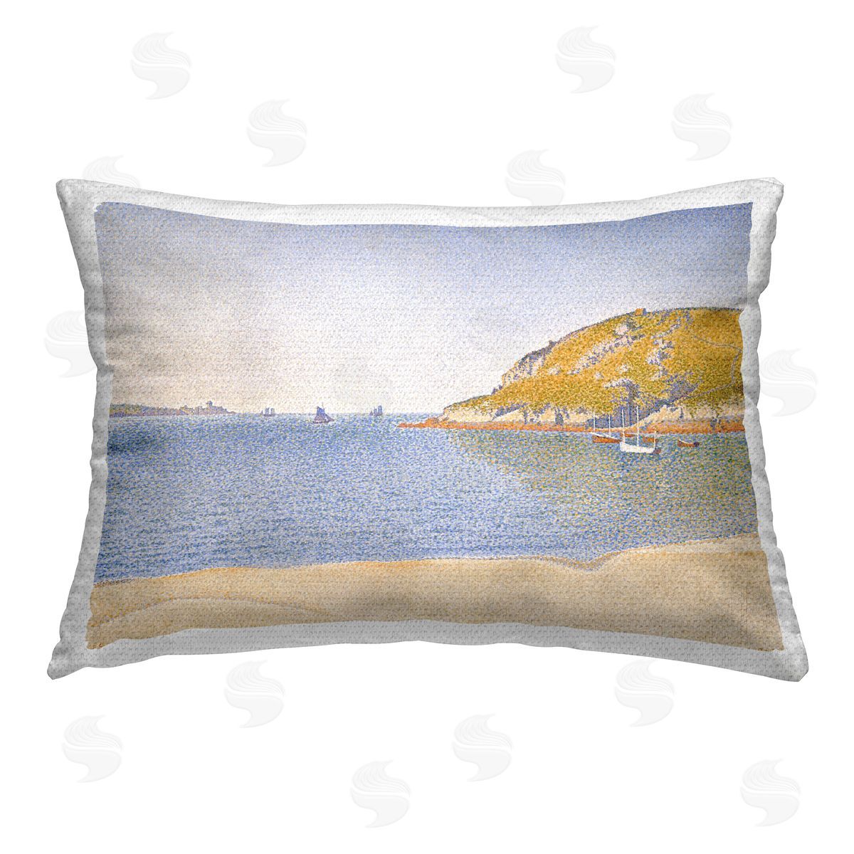 one1000paintings Classical Venice Signac Painting Outdoor Quick-Dry Polyester Printed Throw Pillow