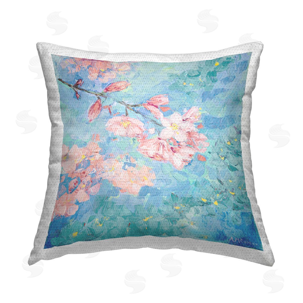 Ann Marie Coolick Yoshino Cherry Blossom Outdoor Quick-Dry Polyester Printed Throw Pillow