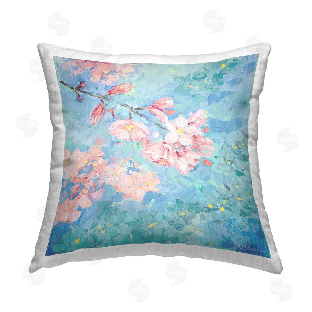 Ann Marie Coolick Yoshino Cherry Blossom Printed Plush Polyester Throw Pillow