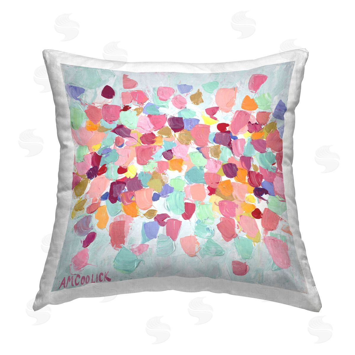 Ann Marie Coolick Pastel Hue Splotches Printed Plush Polyester Throw Pillow
