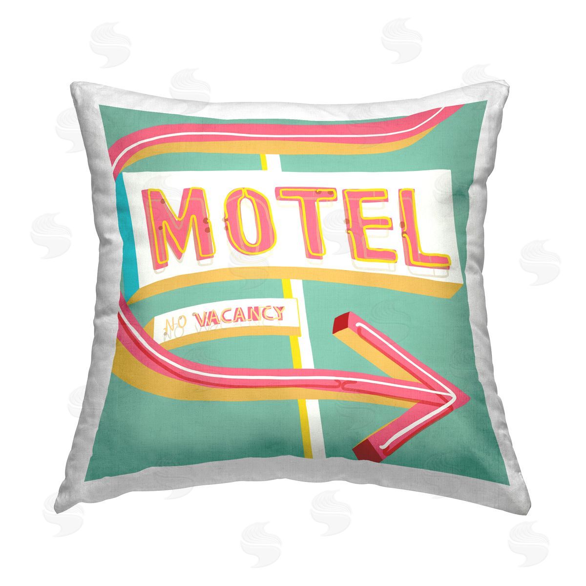 Jen Bucheli Retro Motel Vacancy Printed Plush Polyester Throw Pillow