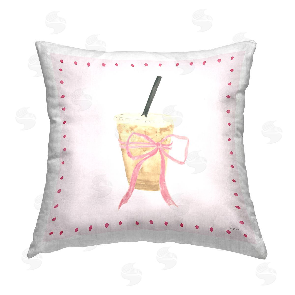 Lucille Price Glam Iced Coffee Printed Plush Polyester Throw Pillow