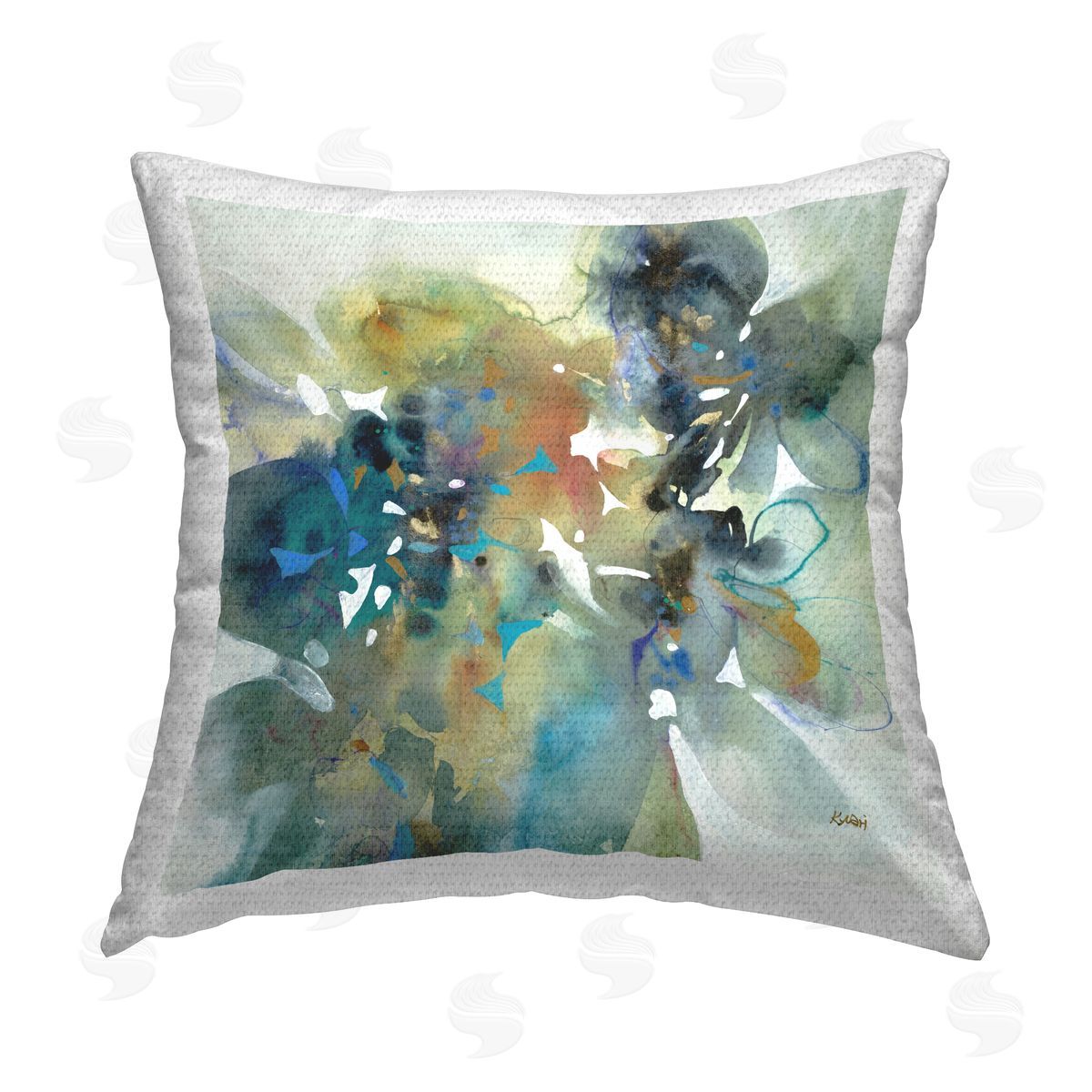 K. Nari Complex Splatter Distortion Outdoor Quick-Dry Polyester Printed Throw Pillow
