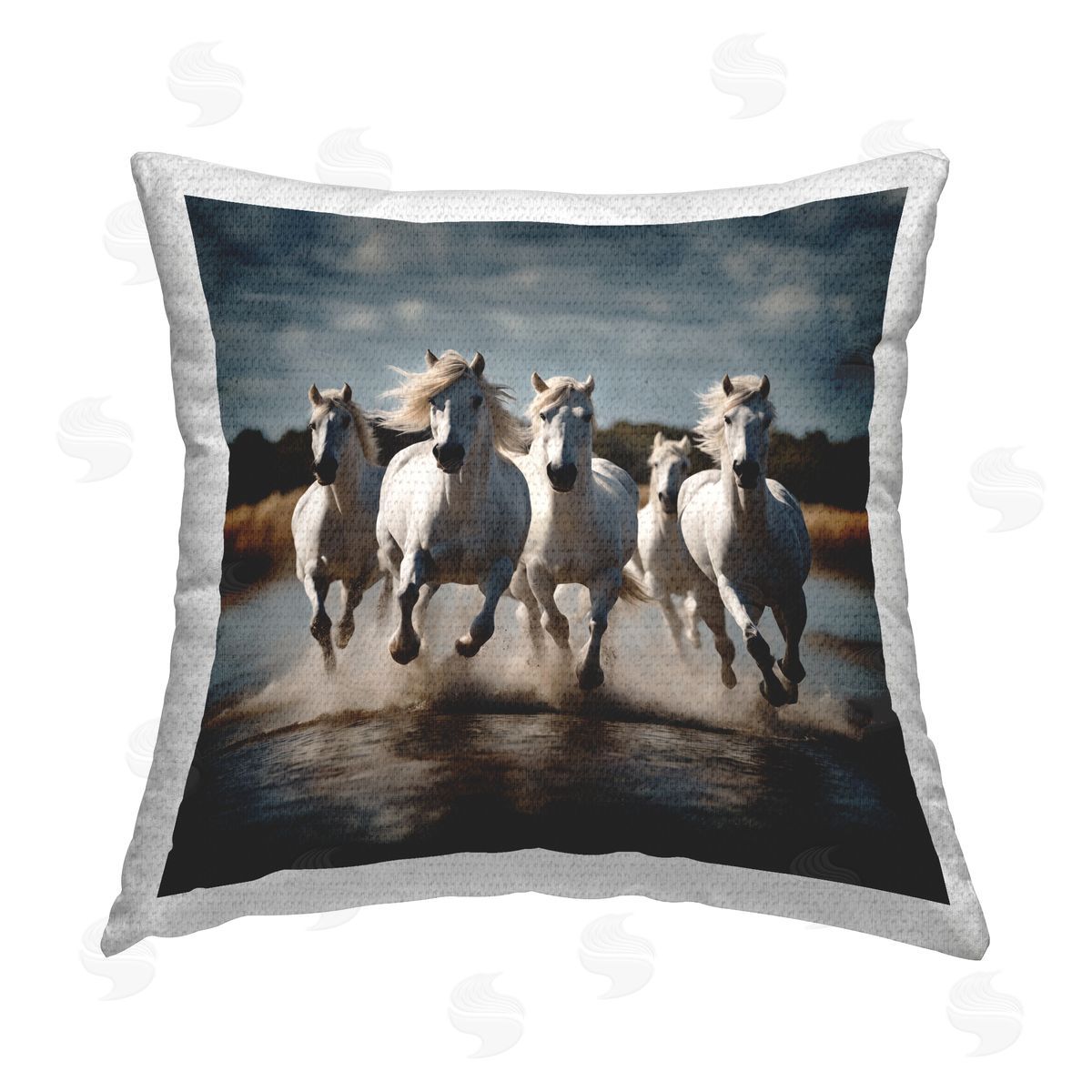 Noah Bay Dreamy Pool & Palm Trees Outdoor Quick-Dry Polyester Printed Throw Pillow