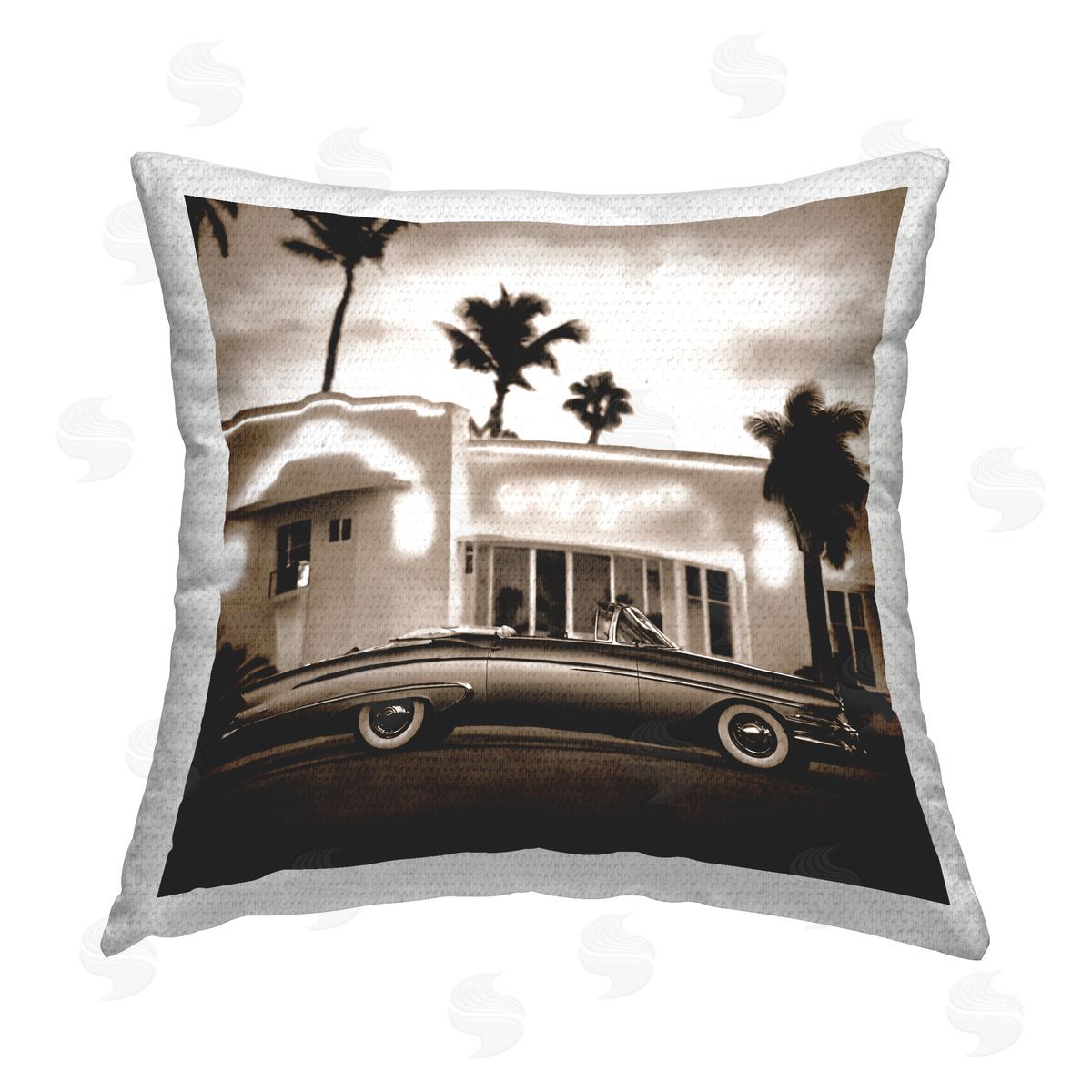 Noah Bay Running on Tropical Beach Outdoor Quick-Dry Polyester Printed Throw Pillow
