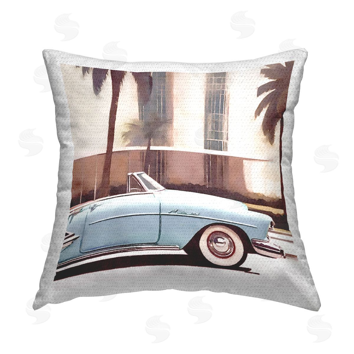 Noah Bay Tropical Café Del Mar Outdoor Quick-Dry Polyester Printed Throw Pillow