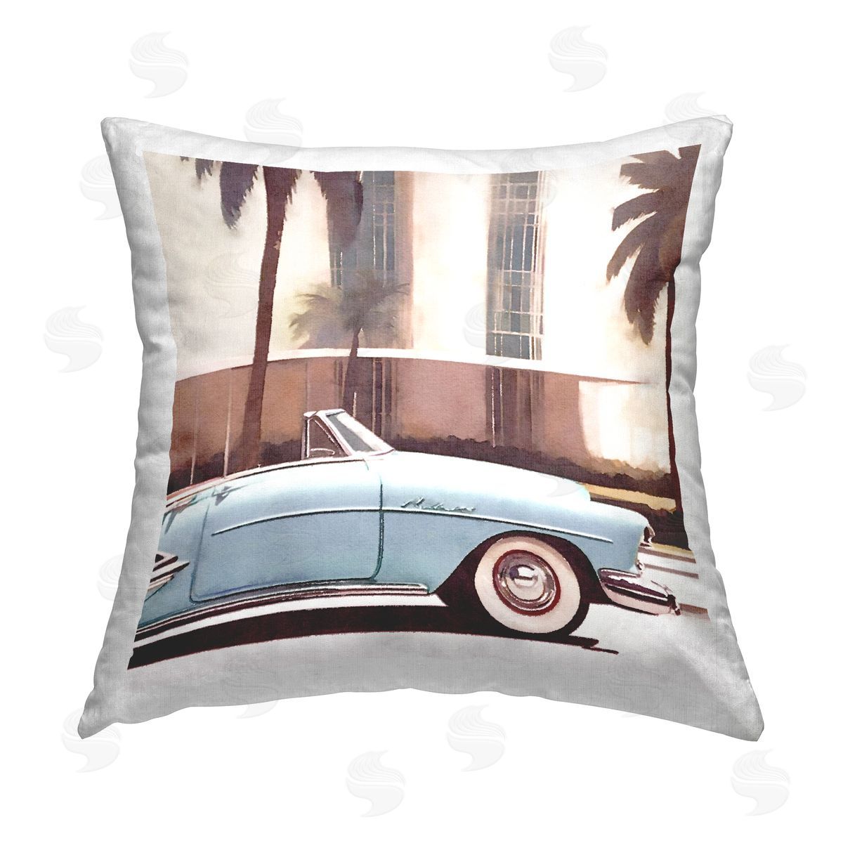 Noah Bay Tropical Café Del Mar Printed Plush Polyester Throw Pillow